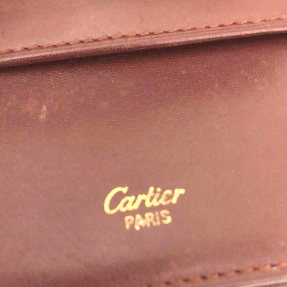 Must de Cartier Bordeaux Leather Bifold Wallet, 3.9"x3.9" - Picture 8 of 9
